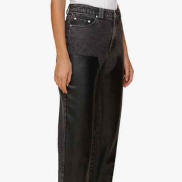 Avec Les Filles Faux Leather Trim Straight Leg Pants. Sz: 28/US 6 - Picture 2 of 10